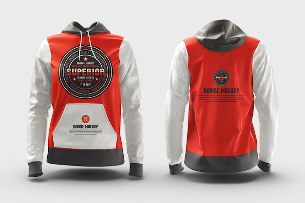 Modello PSD mockup con cappuccio rosso