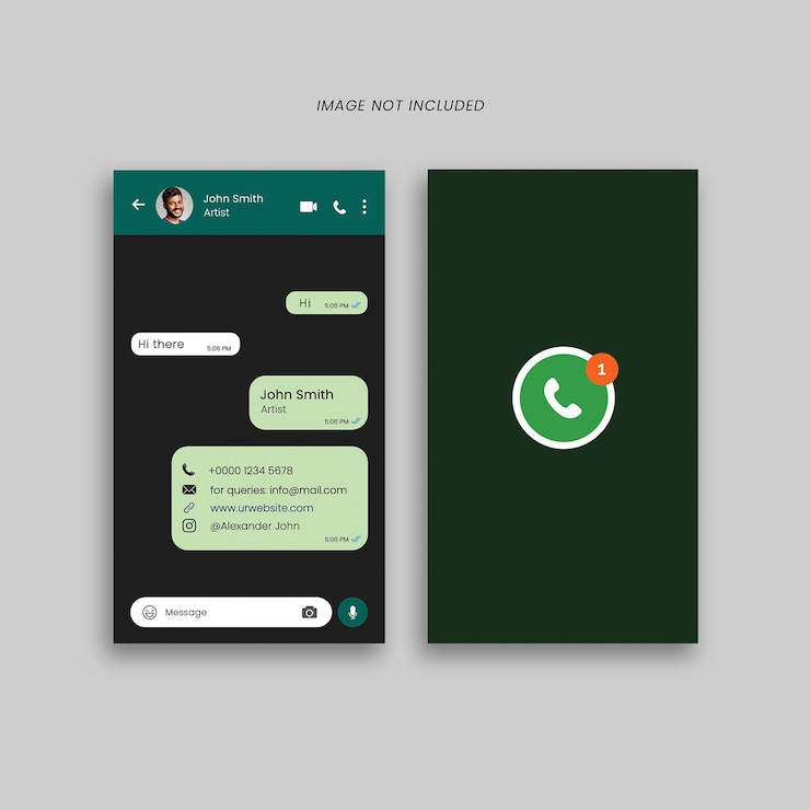Modello PSD per biglietto da visita WhatsApp