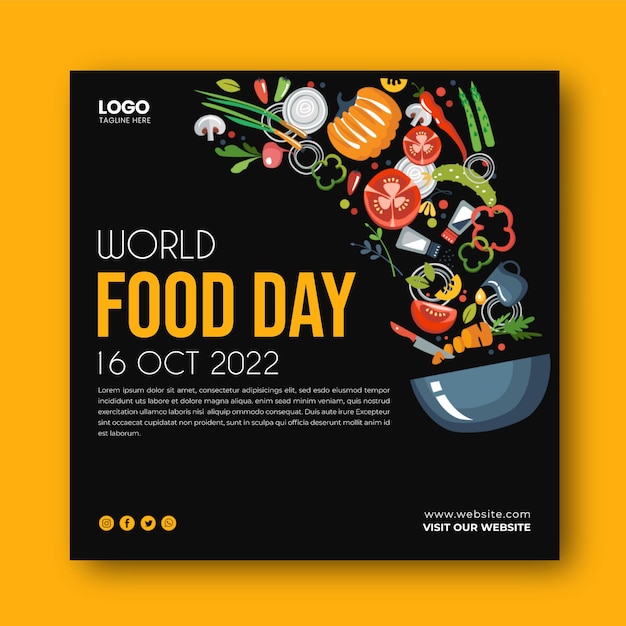 Modello PSD per poster e banner per la giornata mondiale dell'alimentazione
