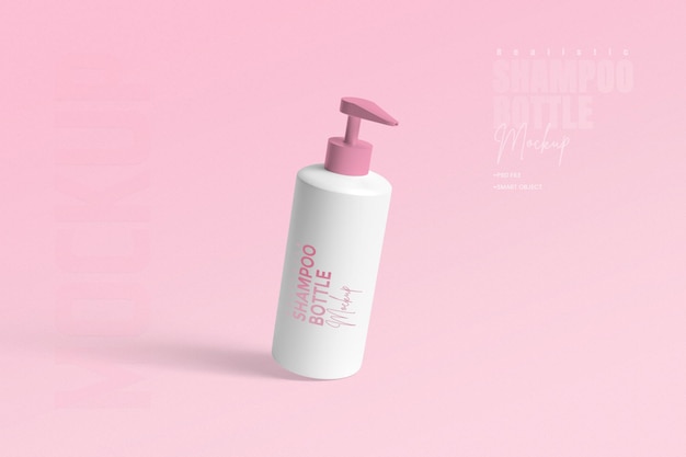 Modello realistico di bottiglia di shampoo a goccia