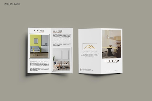 Modello realistico di brochure DL bifold PSD