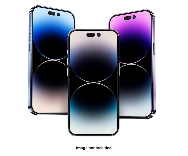 Modello realistico di mockup dello schermo per smartphone 3d per iphone 14 pro max con sfondo modificabile PSD