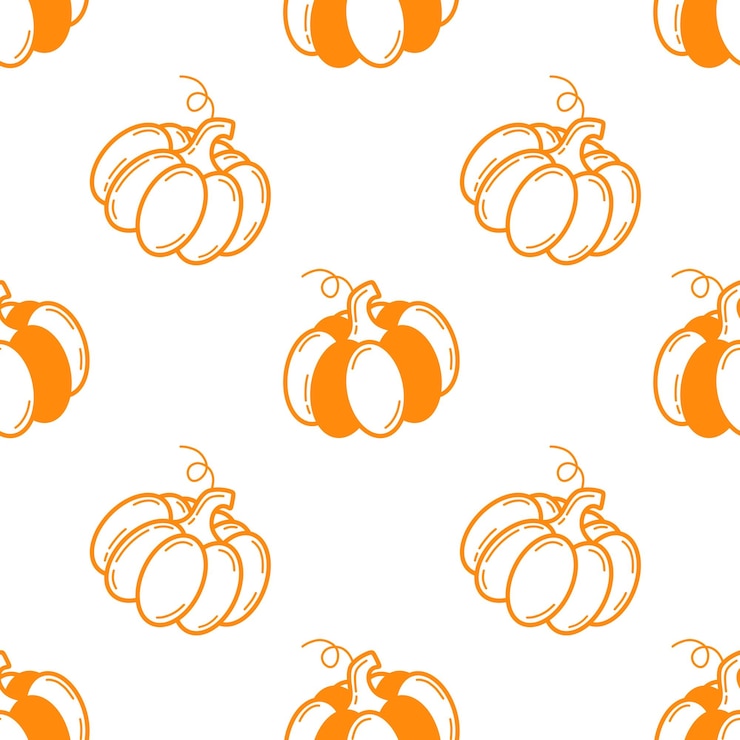 PSD modello ripetitivo di contorno di zucca arancione