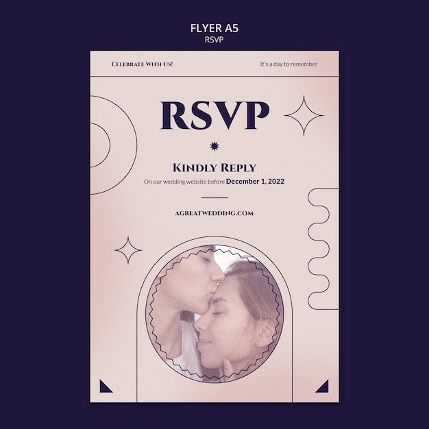 Modello rsvp design piatto