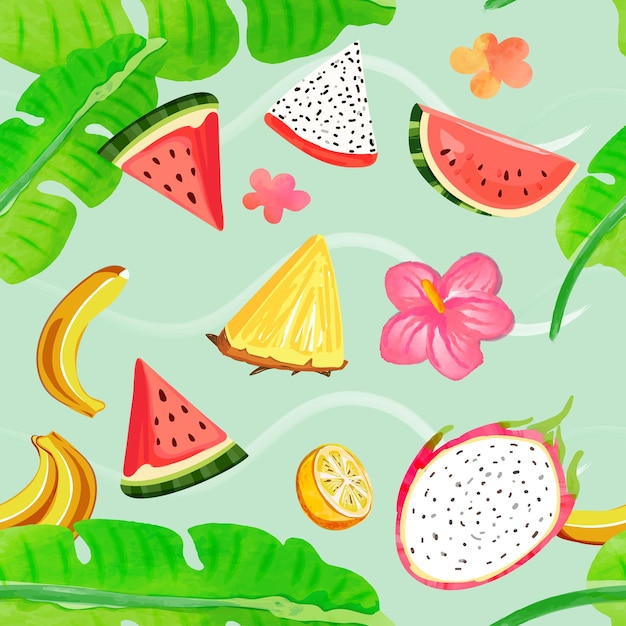 modello senza cuciture sfondo estivo frutti colorati