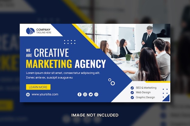 Modello sociale per banner di marketing aziendale