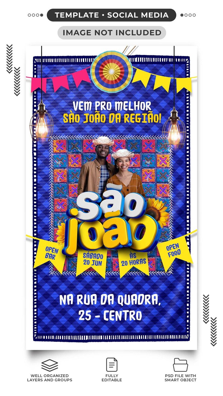 PSD modello storie festa di sao joao in brasile