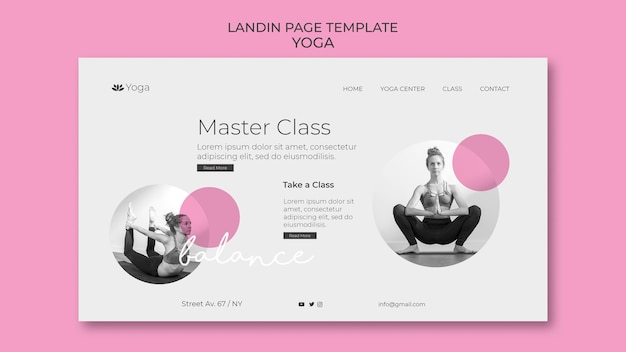 Modello web della pagina di destinazione yoga
