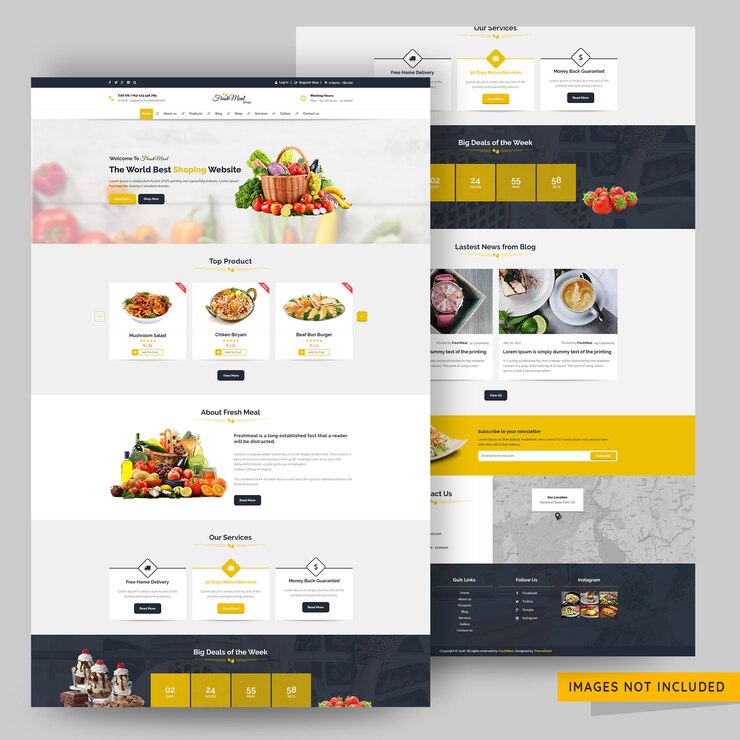 PSD modello web di alimentari negozio premium psd