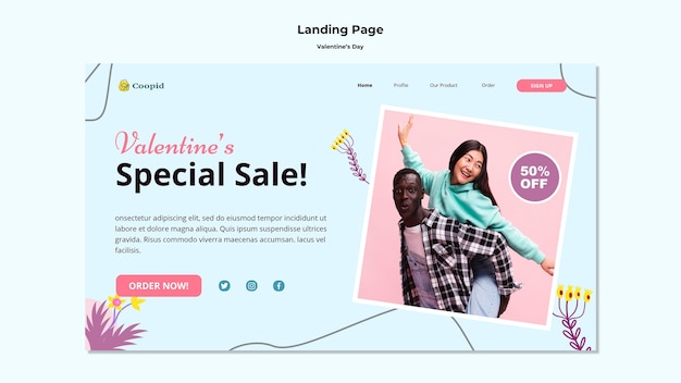 Modello web di San Valentino con foto