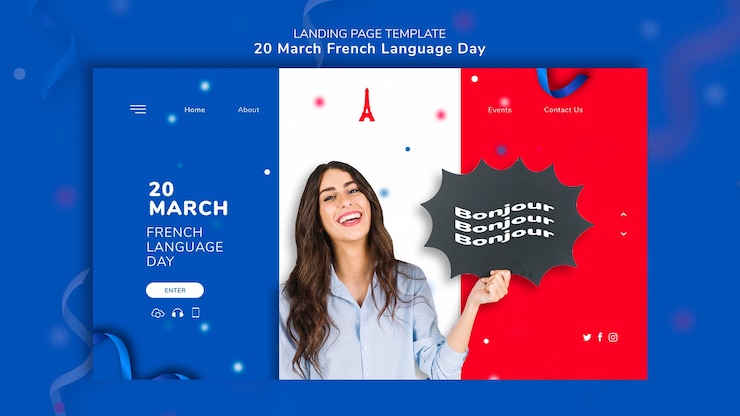 PSD modello web giornata in lingua francese