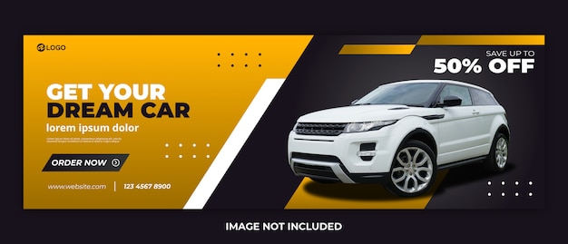 Modello Web moderno banner di noleggio auto Premium