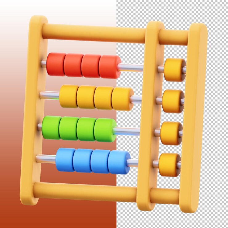 PSD modelo en 3d de un ábaco de colores