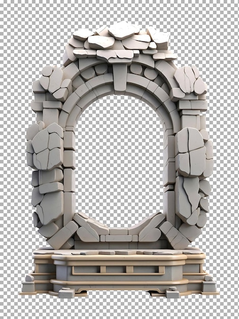 PSD un modelo en 3d de un arco de piedra con un marco de piedra y un arcos de piedra