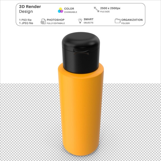 Modelo 3D de botellas cosméticas en formato PSD