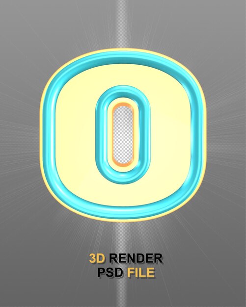 Modelo en 3D de un cartel de números en 3D