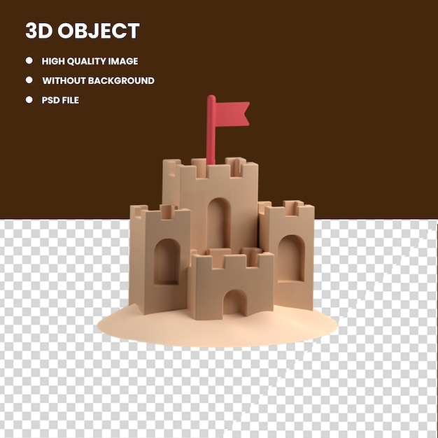 Modelo 3D de castillo de arena
