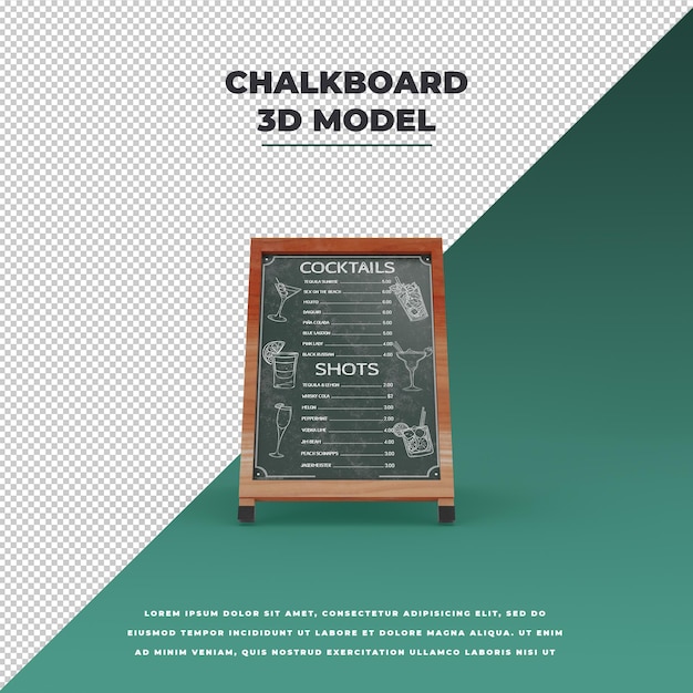 PSD modelo 3d chalkboard