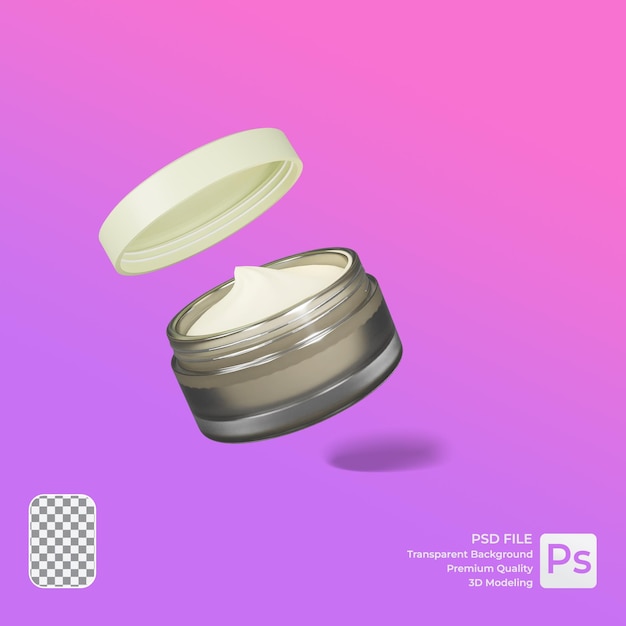 Modelo 3d de cuidado de la piel para necesidades de medios promocionales.