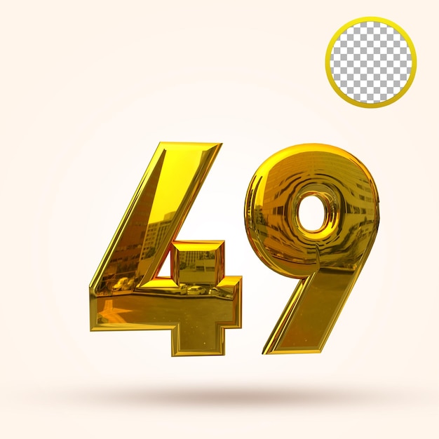 Modelo 3d de aniversário de 49 anos psd premium