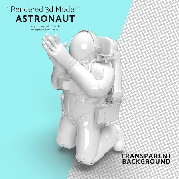 PSD modelo 3d de astronauta orando