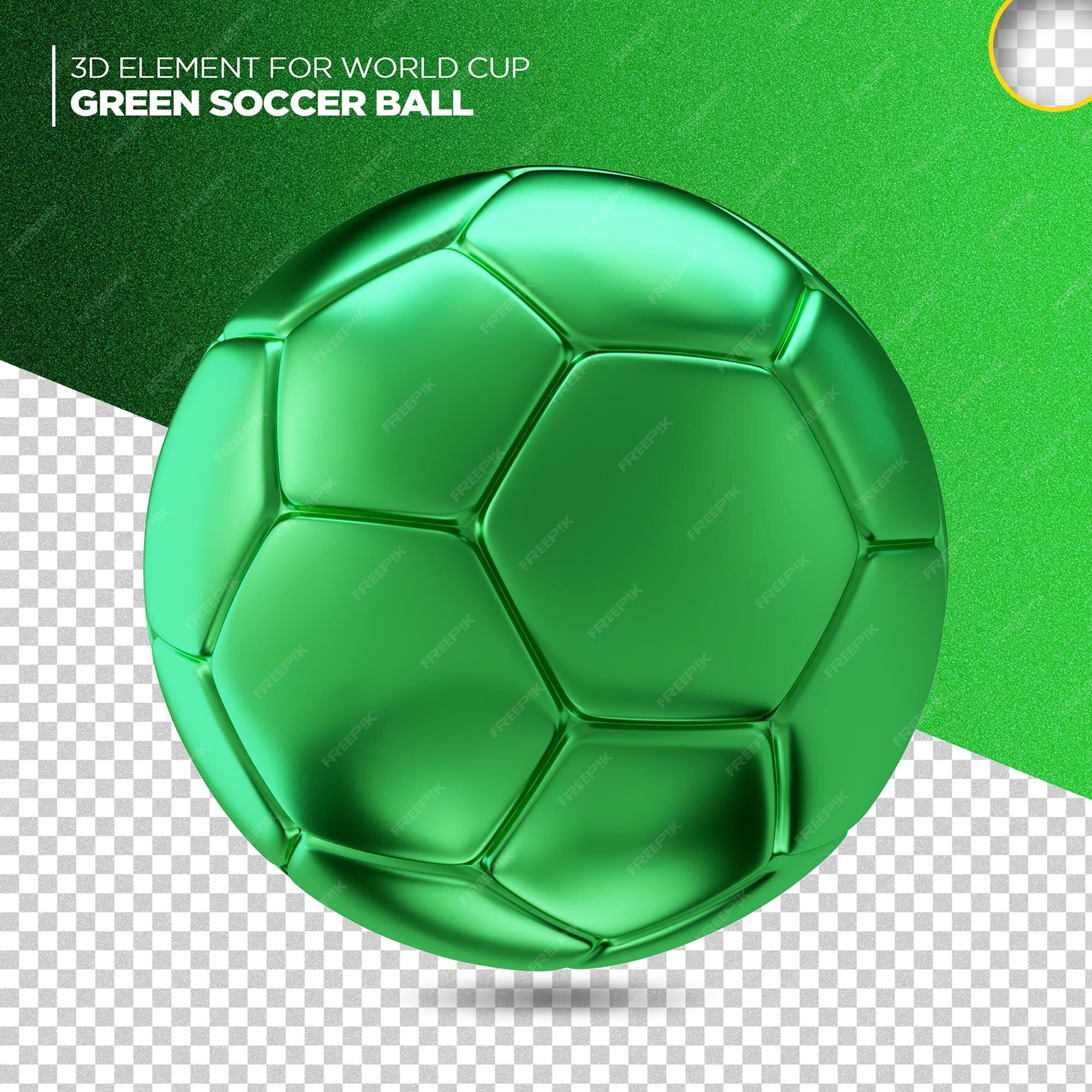 Bola de Futebol Verde e Amarela Elemento 3D para Composição PSD [download]  - Designi