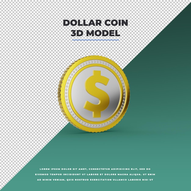 Modelo 3d de moeda de dólar