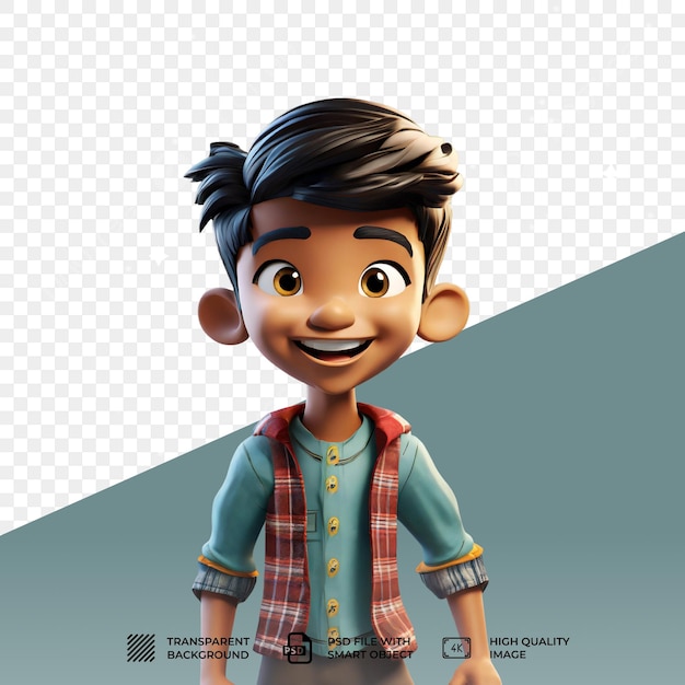 PSD modelo 3d de personagem de desenho animado psd isolado em fundo transparente