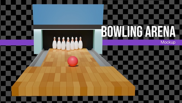 PSD modelo 3d de uma arena de boliche