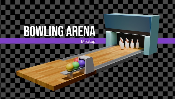 PSD modelo 3d de uma arena de boliche