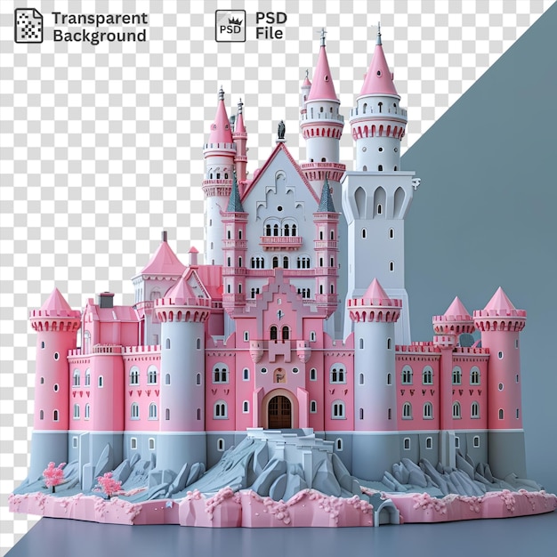 PSD modelo 3d do castelo de neuschwanstein