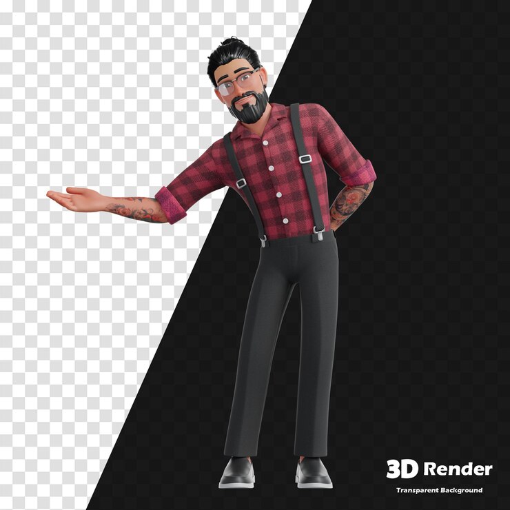 PSD un modelo 3d de un hombre 3d con una camisa 3d