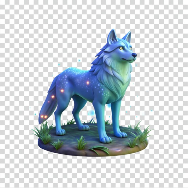 PSD modelo en 3d del lobo celestial