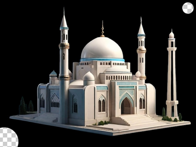 PSD modelo 3d de una mezquita png transparente