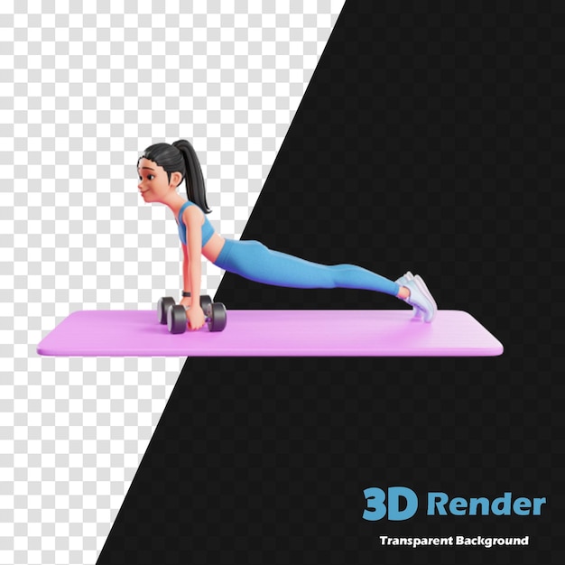 un modelo 3D de una mujer haciendo yoga