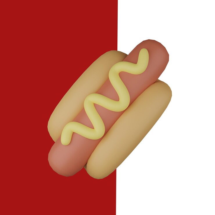 PSD modelo 3d de perro caliente