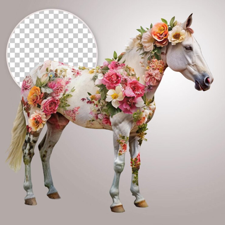 PSD un modelo 3d poligonal de un caballo