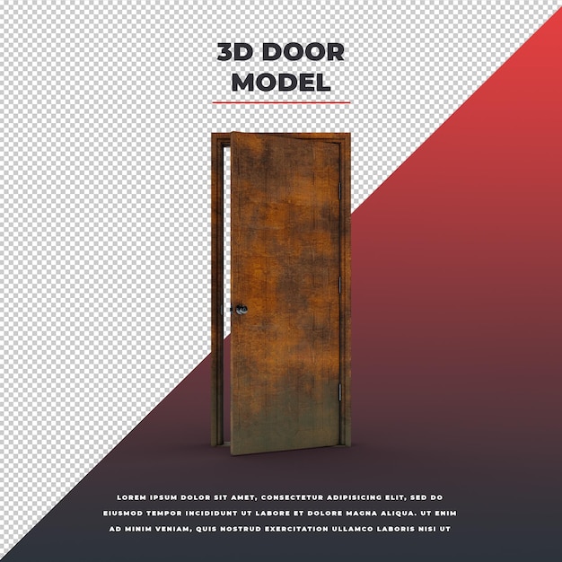 Modelo 3d de puerta abierta