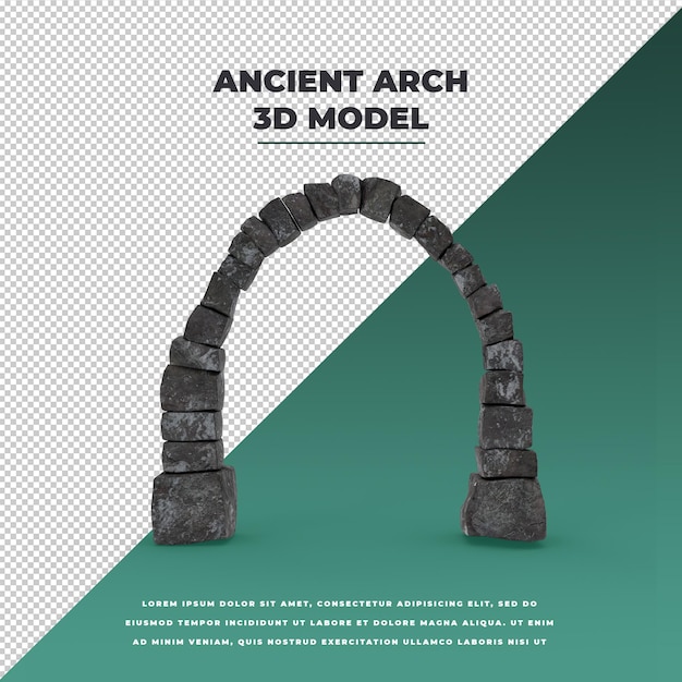 PSD modelo 3d de puerta de arco antiguo