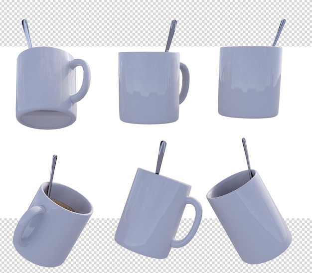 PSD modelo 3d vaso para beber fondo transparente