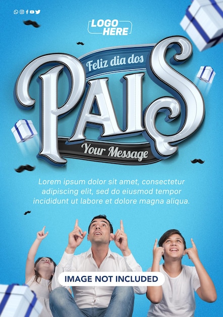Modelo A4 de feliz dia dos pais