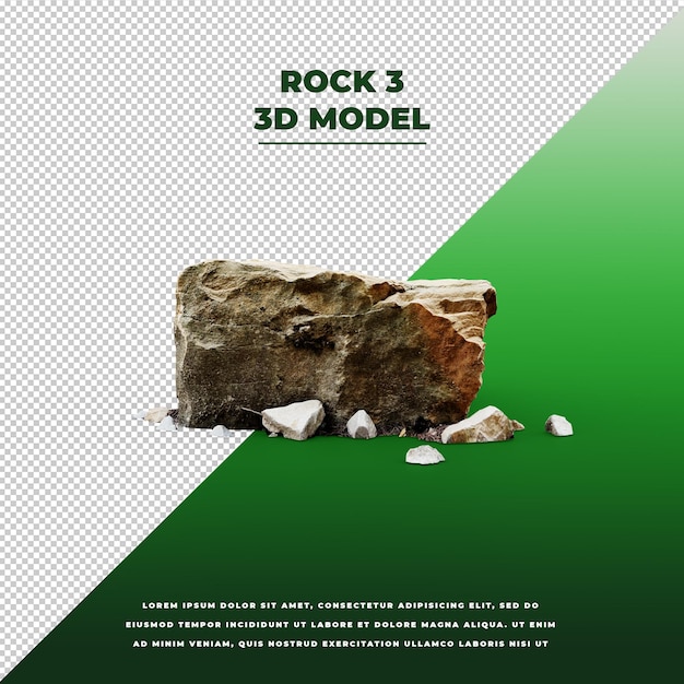 Modelo aislado de roca 3D