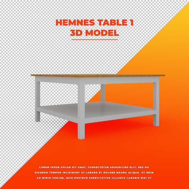 PSD modelo aislado de la tabla de hemnes