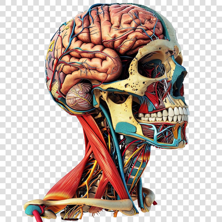 PSD modelo de anatomía fondo transparente elemento realista en fondo transparente
