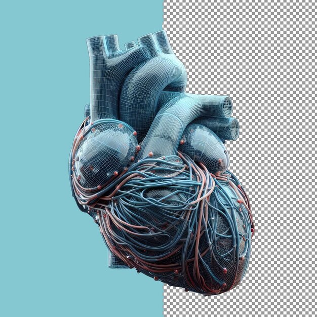 PSD modelo artístico de corazón de cable eléctrico png