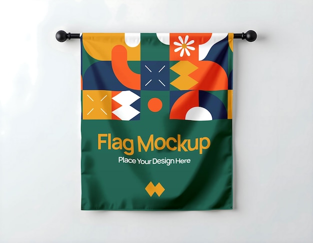 modelo de bandera de estandarte rectangular