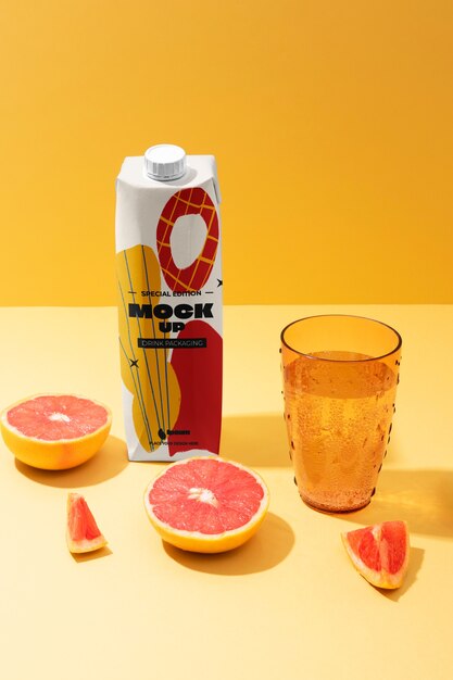 PSD modelo de bebida con frutas