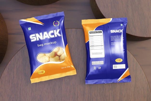Modelo de bolsa de bocadillos realista en formato PSD