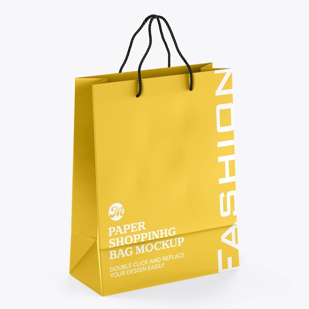 Modelo de bolsa de compras de papel para la marca