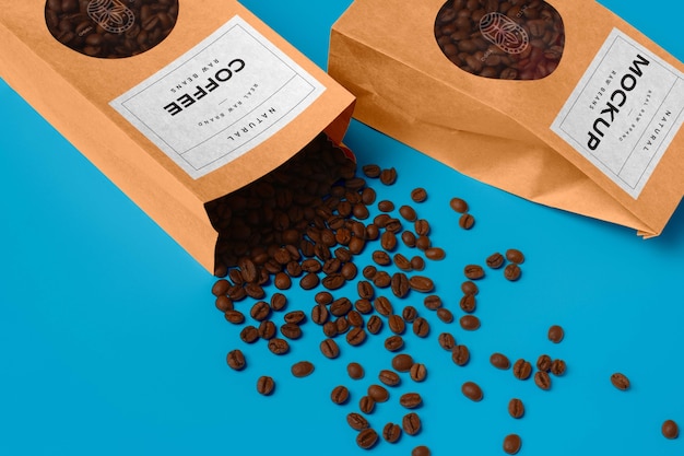 Modelo de bolsa de granos de café